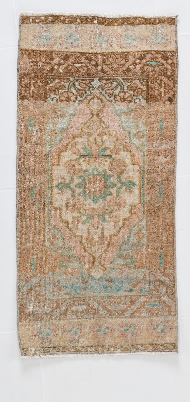 2x3 floral turkish vintage rug,2x3 doormat,95x45 cm,3.1x1.6 ft