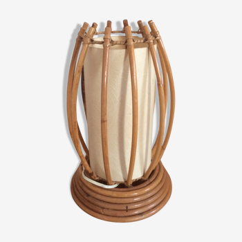 Louis Sognot bamboo and rattan lamp