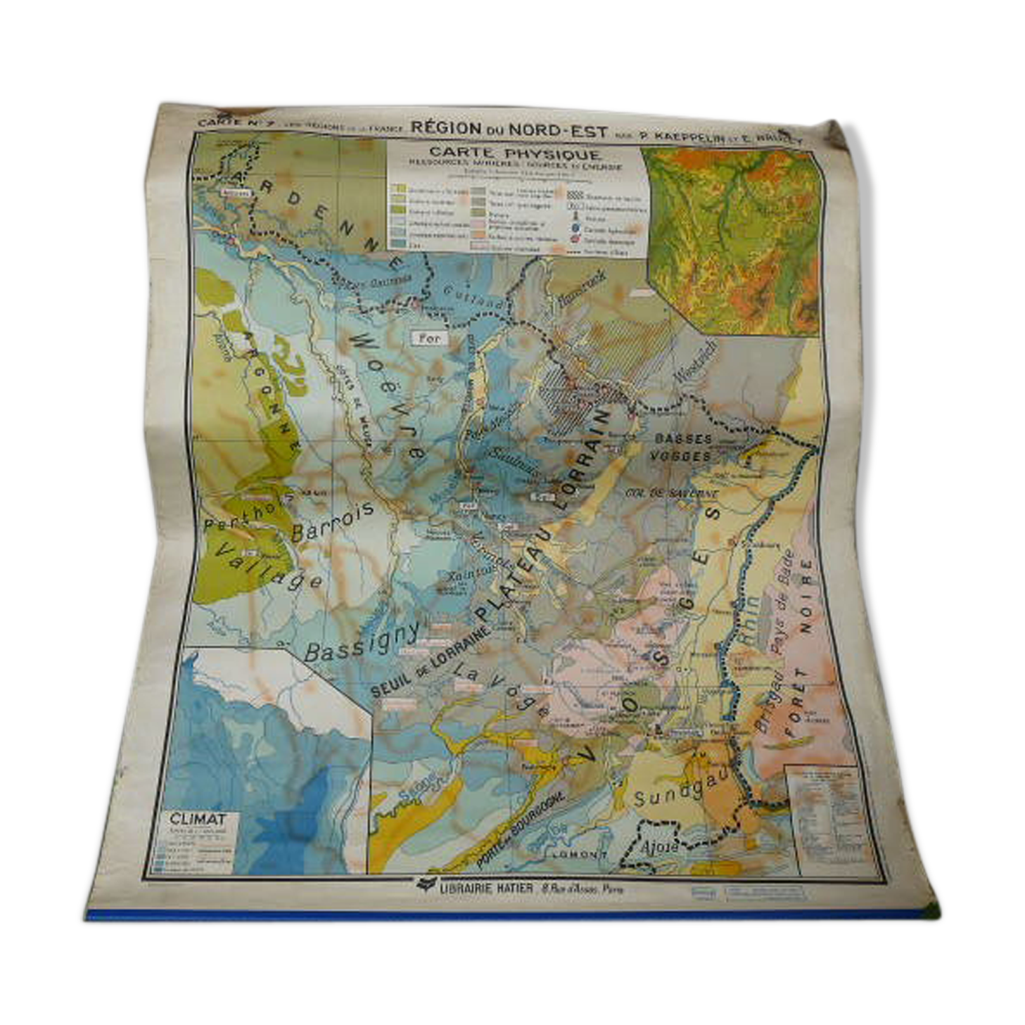 School poster Hatier north region east economic and physical map