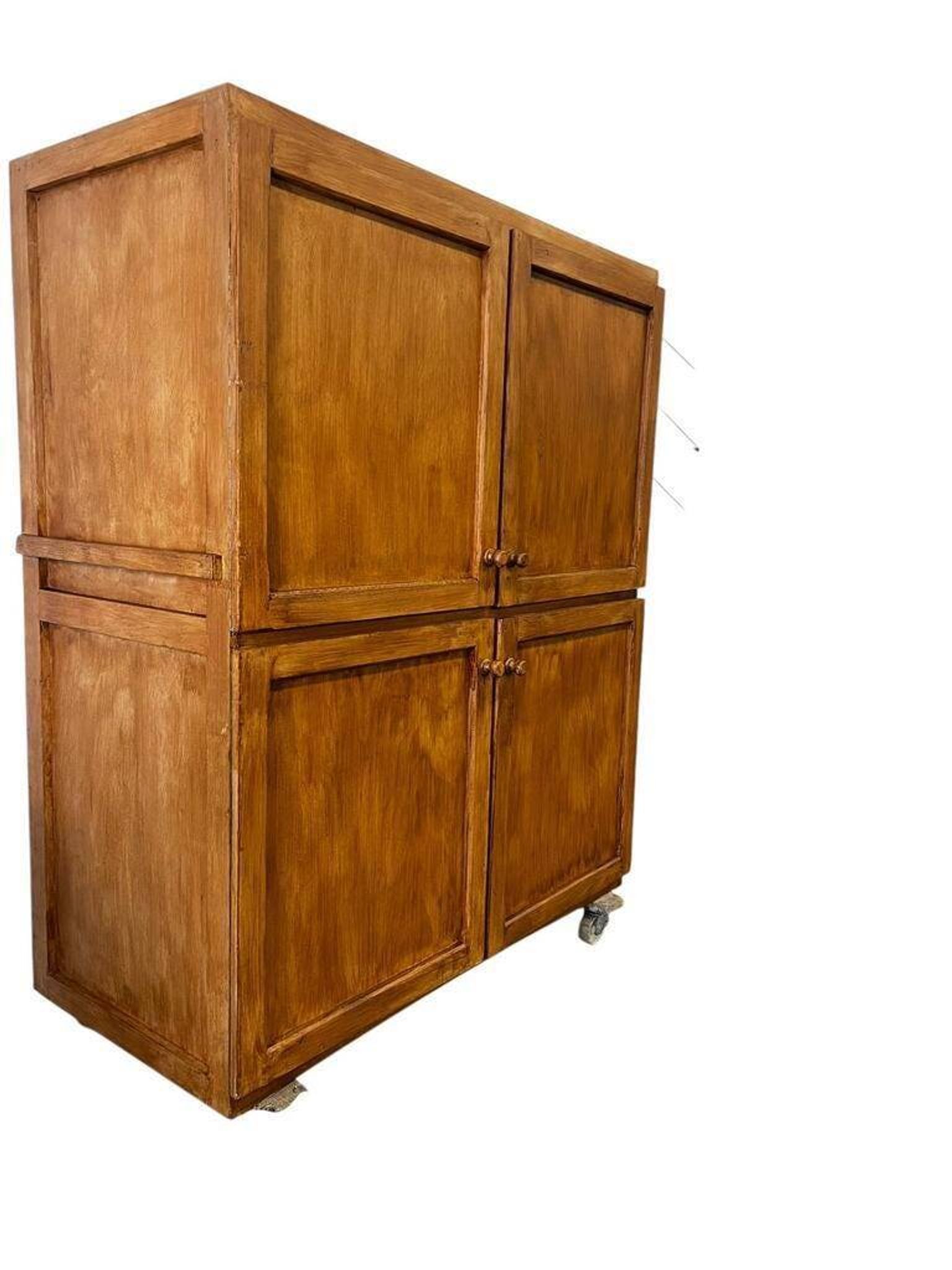 Vintage wooden baker's cupboard / large industrial cupboard