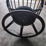 Swivel rattan love seat