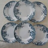 6 Flat plates MARIE lOUISE 353112 PLATES mill wolves faience blue