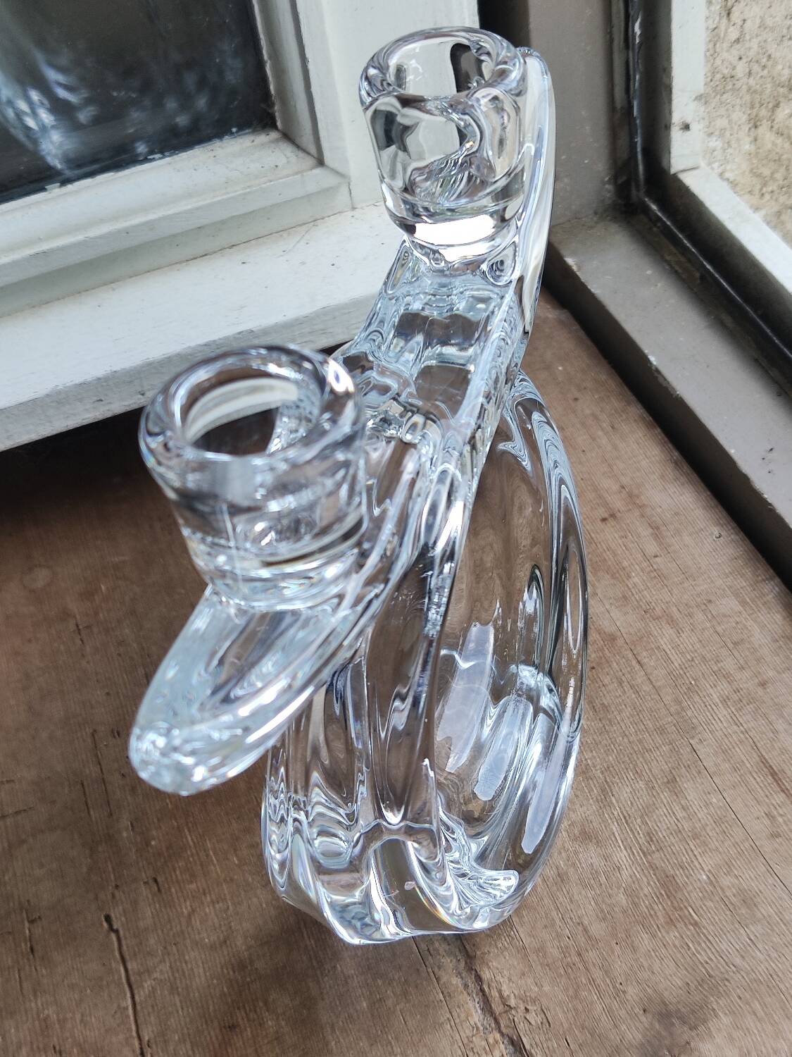 Vannes crystal candle holder - vintage
