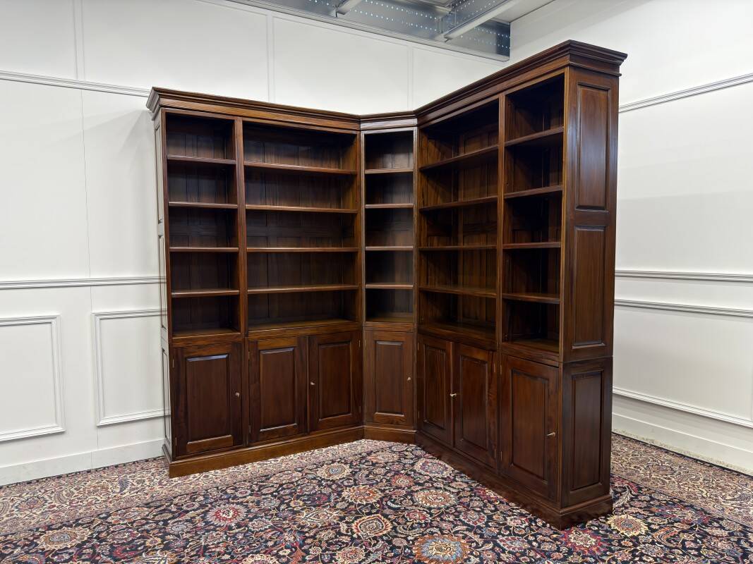 Classic English Corner Bookcase