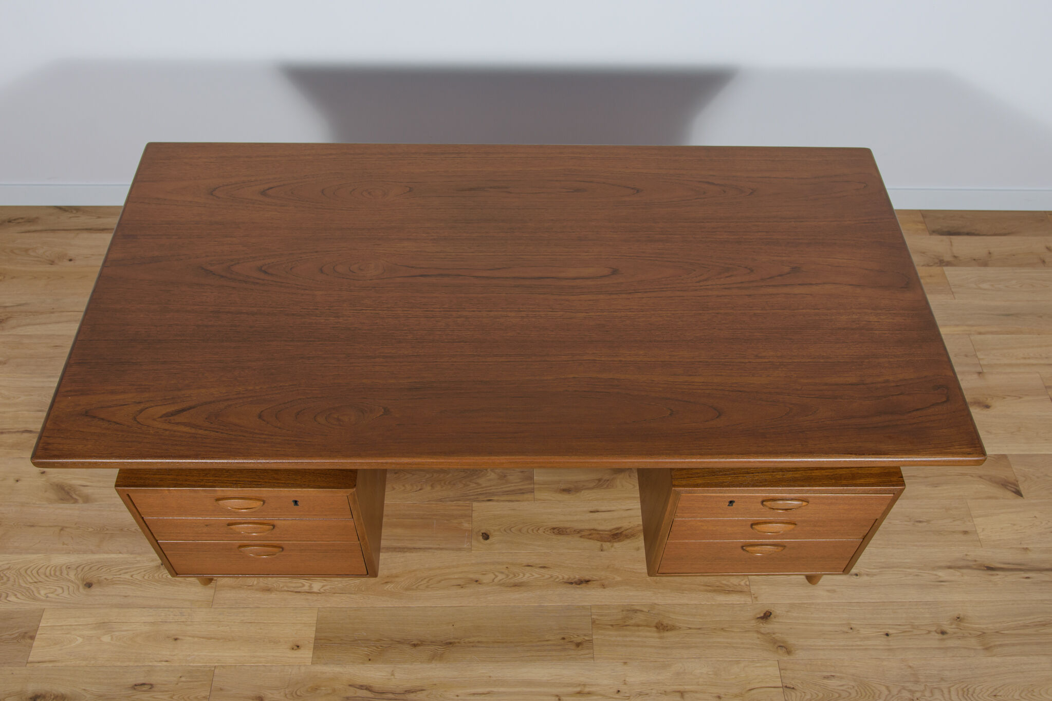 Mid-Century Danish Teak Desk by Kai Kristiansen for Feldballes Møbelfabrik, 1960s