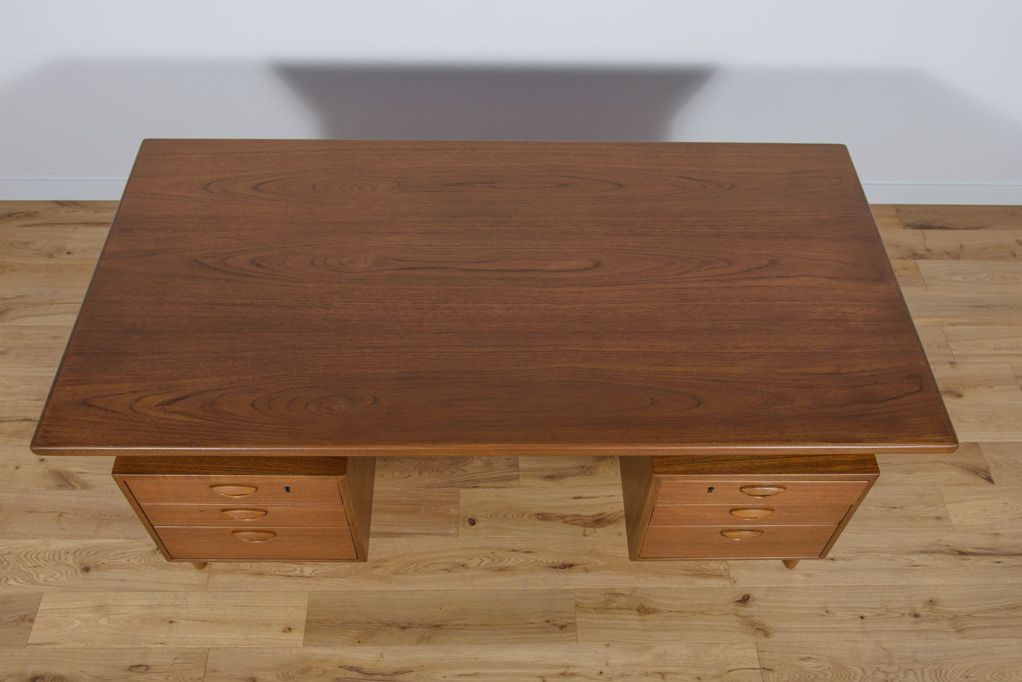 Mid-Century Danish Teak Desk by Kai Kristiansen for Feldballes Møbelfabrik, 1960s