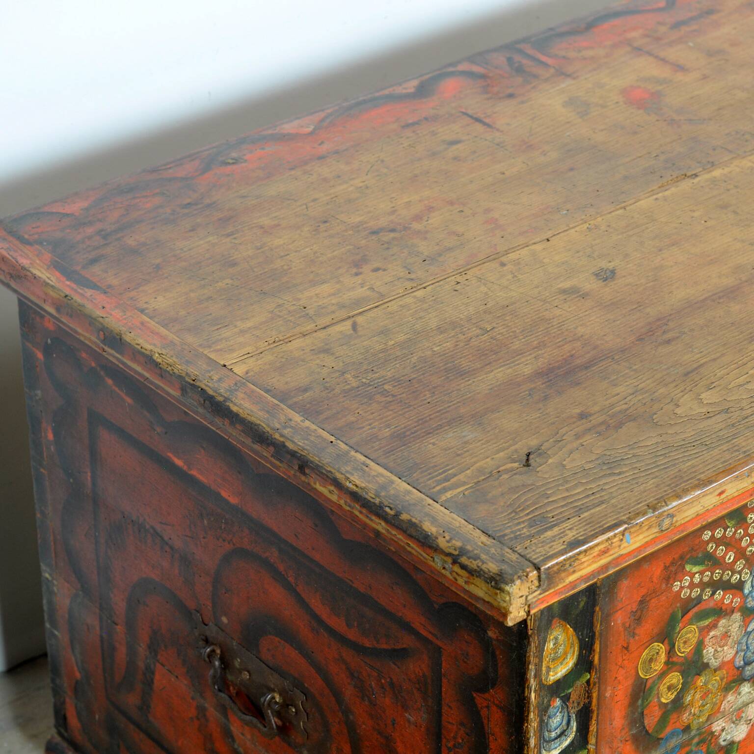 Folk art bridal chest, 1885