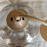 Suspension with polished glass globe in checkerboard pattern