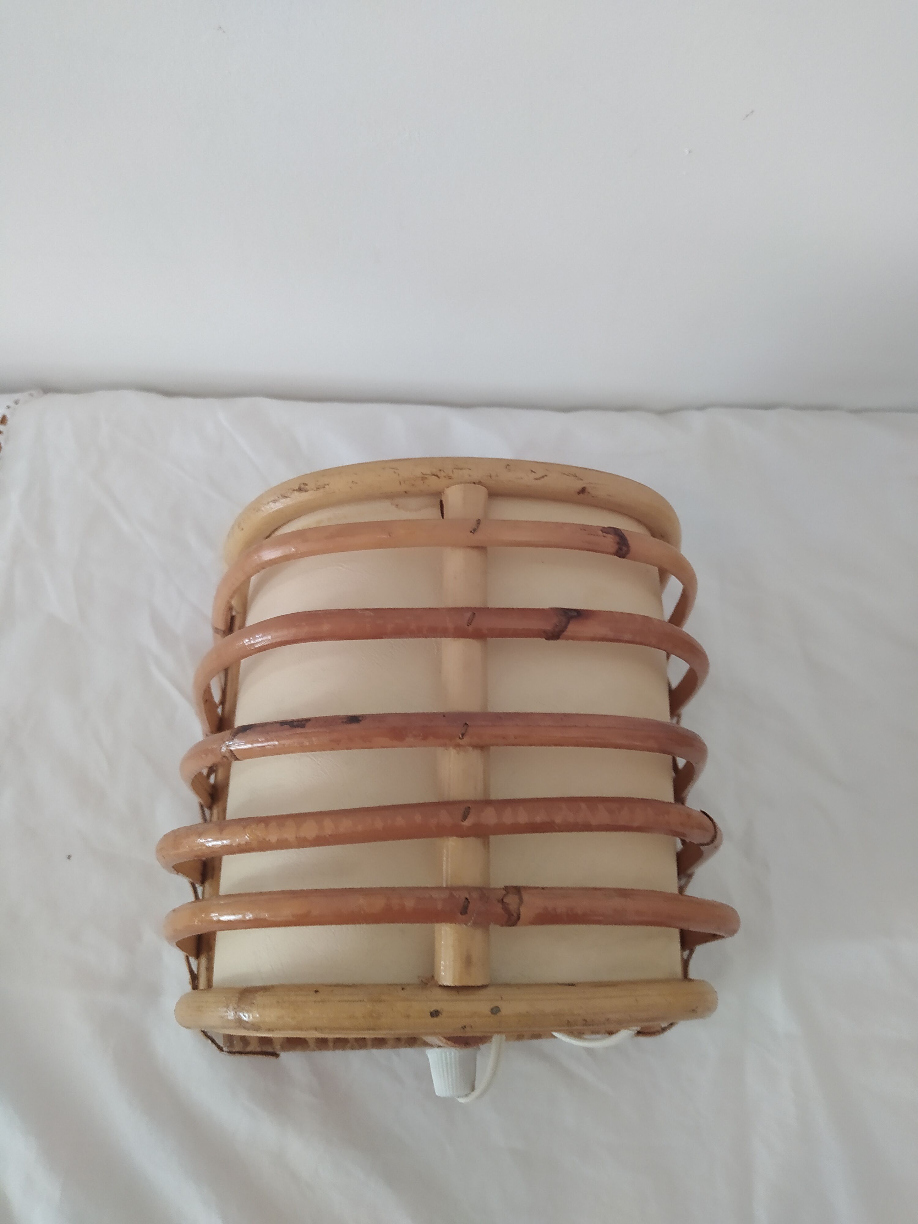 Pair of bamboo wall light