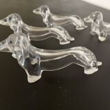 Porte couteaux teckels transparents