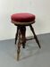 Tabouret ajustable victorien ancien en noyer, années 1900.
