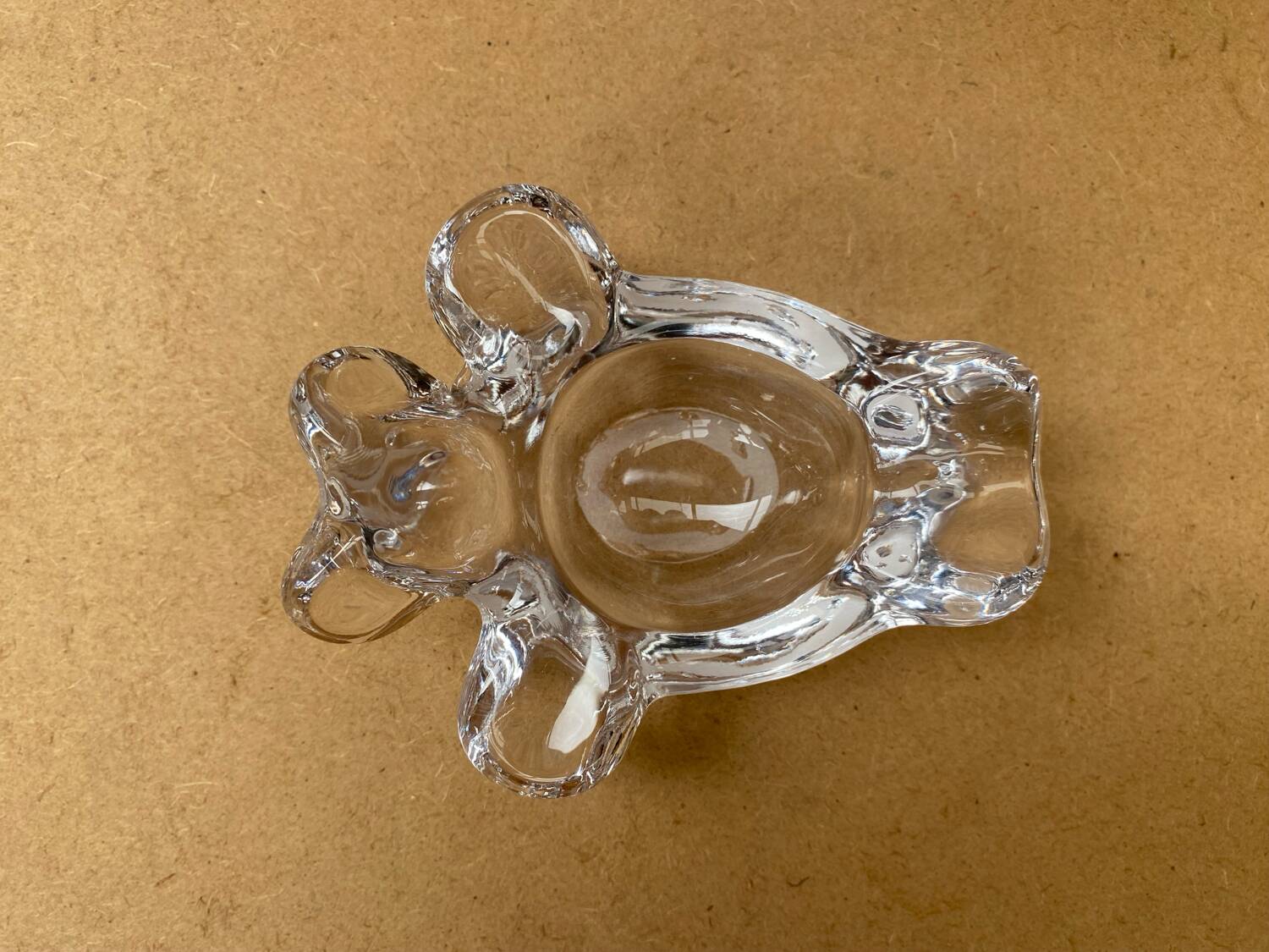 Old vintage vannes crystal bear shaped pocket ashtray