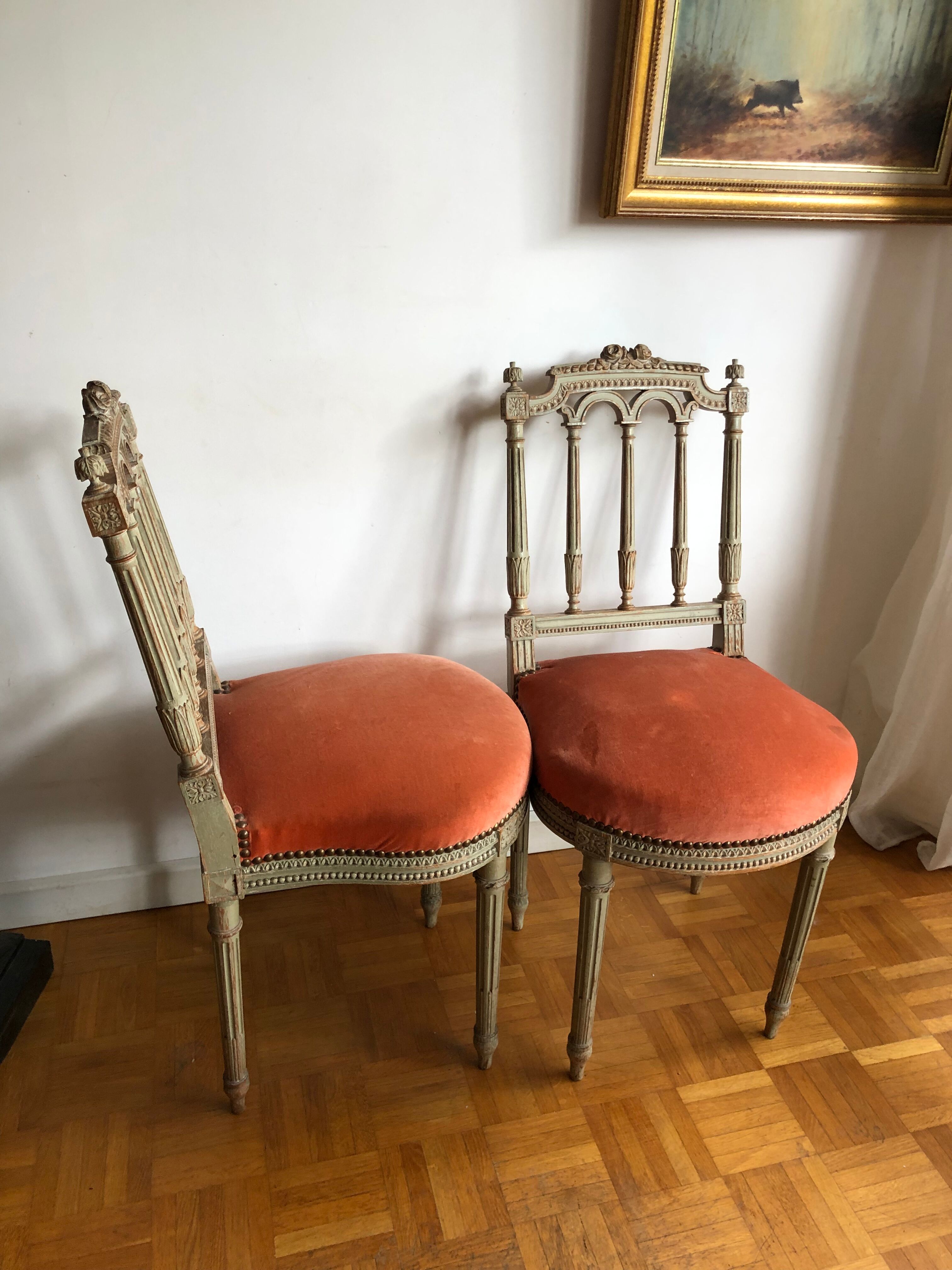 Pair of Louis XVI style chairs