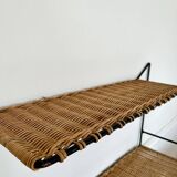 Raoul Guys rattan wall shelf 1950