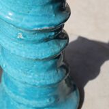 Vase sculpture tamegroute blue turquoise enameled wabi-sabi