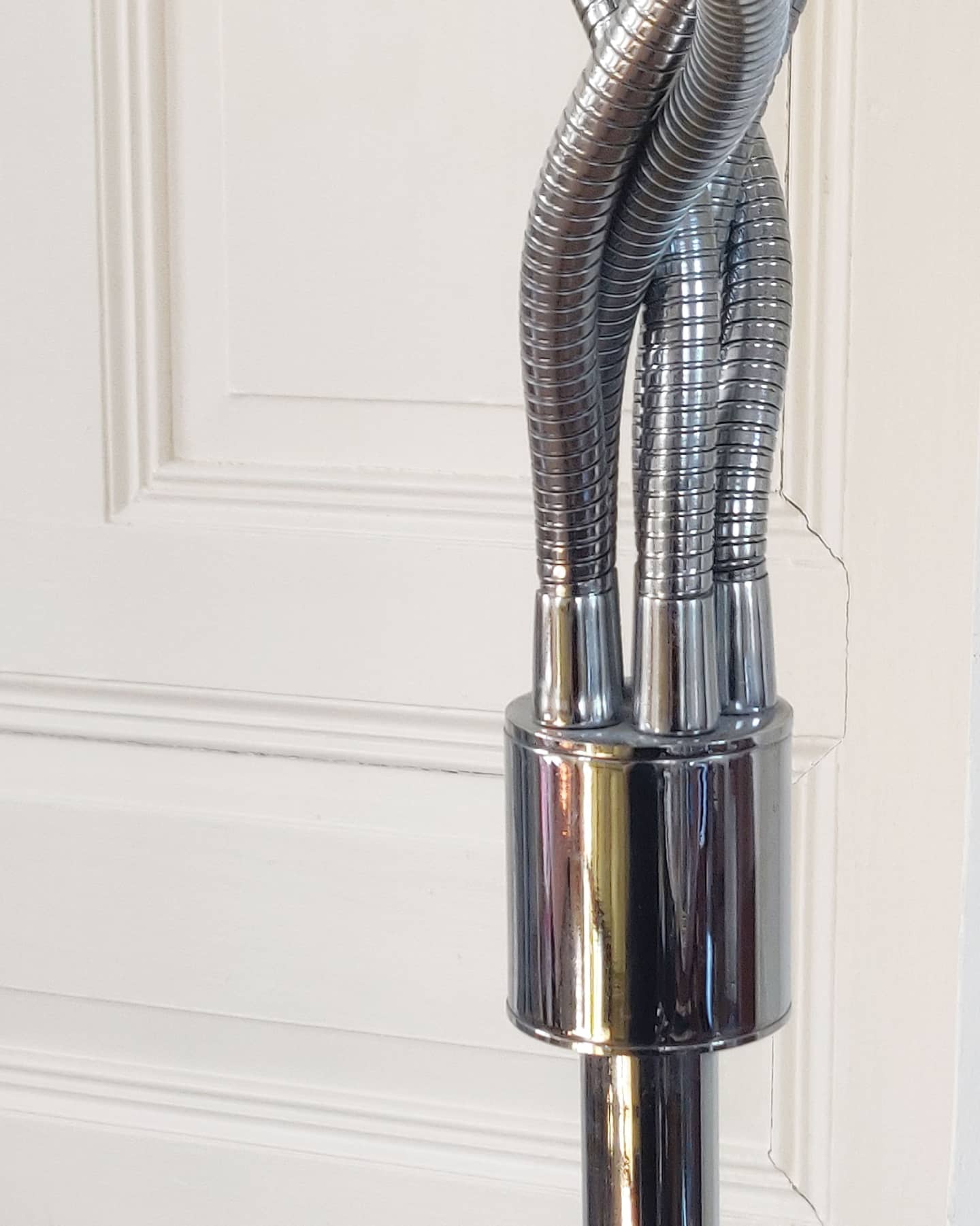 Space age floor lamp, 5 articulated arms chrome spring, 70s-80s