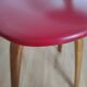 Vintage Bow-Wood chair by Steiner - red seat and dark wood
