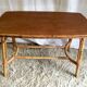 Table basse bois et rotin années 60