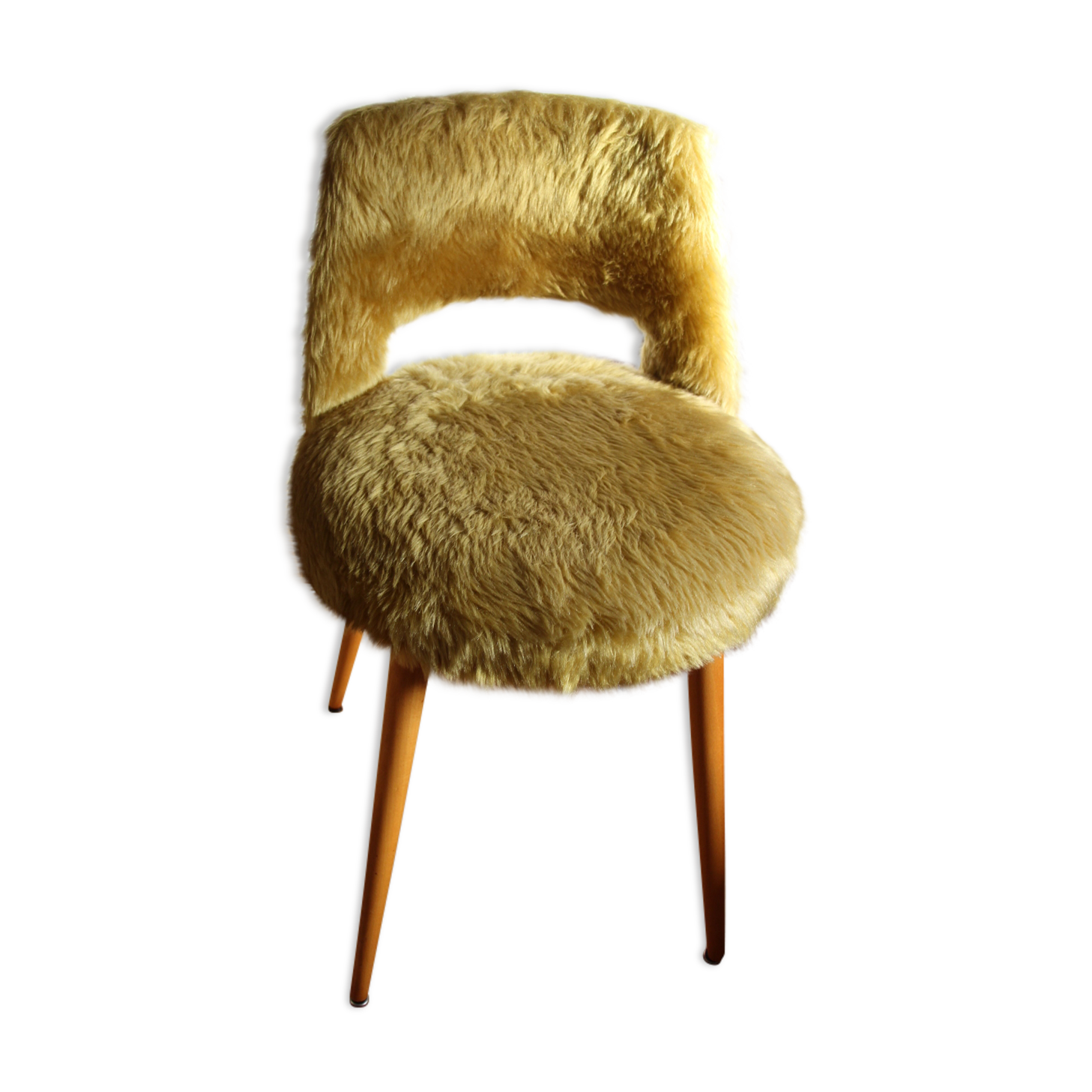 Fauteuil moumoute moutarde pour enfant