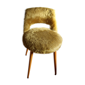 Fauteuil moumoute moutarde pour