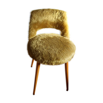 Fauteuil moumoute moutarde pour enfant