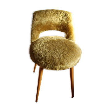 Fauteuil moumoute moutarde pour enfant