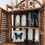 Vintage rattan wall shelf