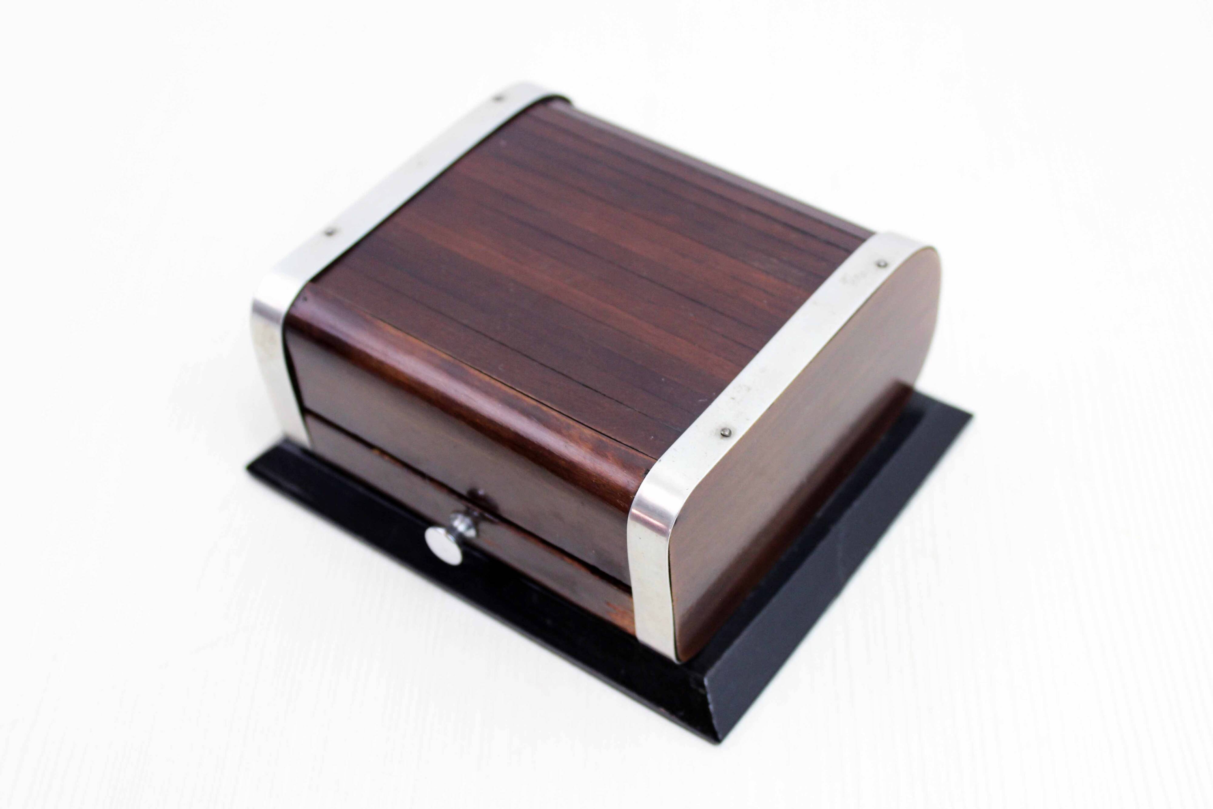 Art Deco cigar humidor and ashtray with drawer