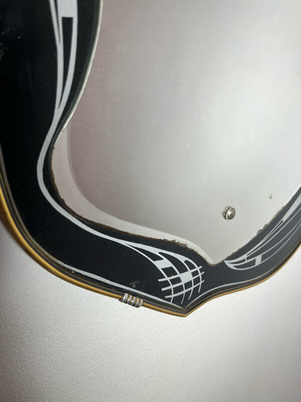 Miroir decoratif laiton