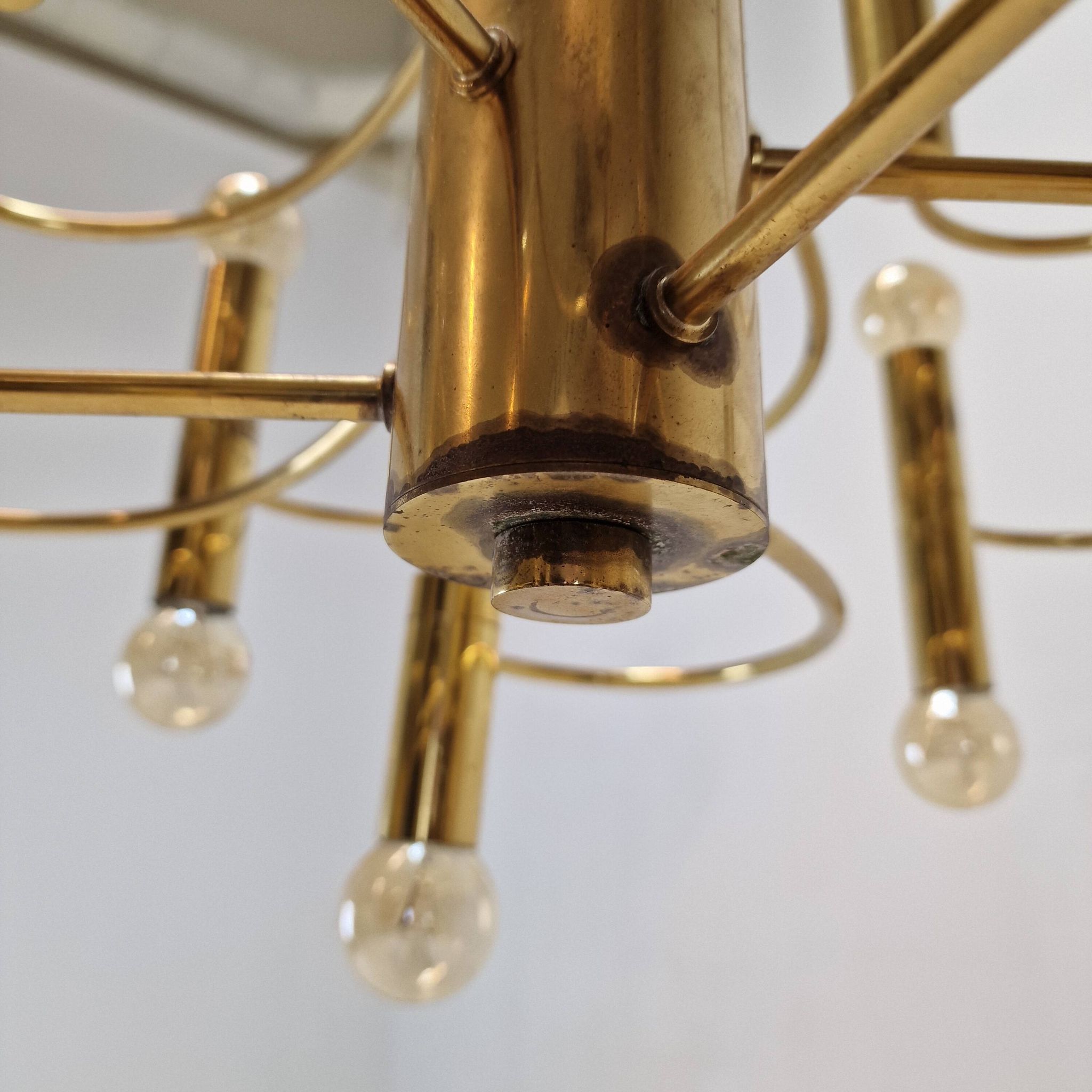 Mid Century Chandelier Designed by Sciolari, 1970's (2 available)