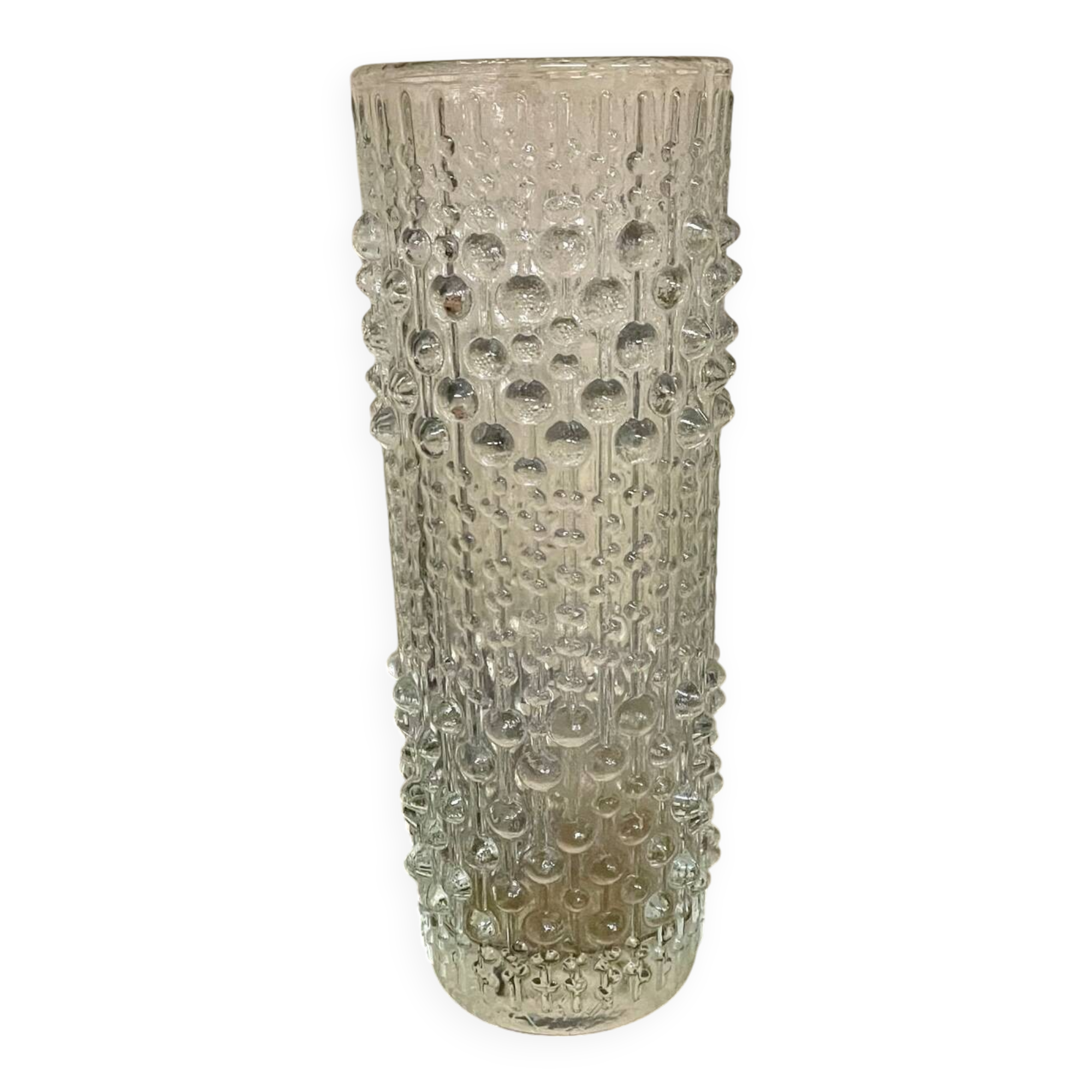Vintage molded glass vase – Sklo Union (Czechoslovakia), 1960s/