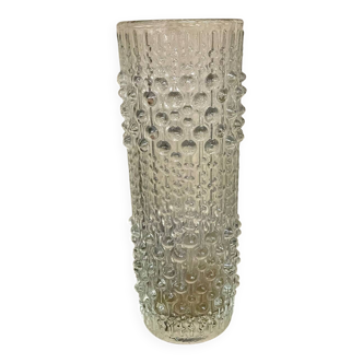 Vintage molded glass vase – Sklo Union (Czechoslovakia), 1960s/