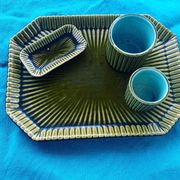 Service slurry art deco composed of a Tray, two pots and a small old and collector's dish