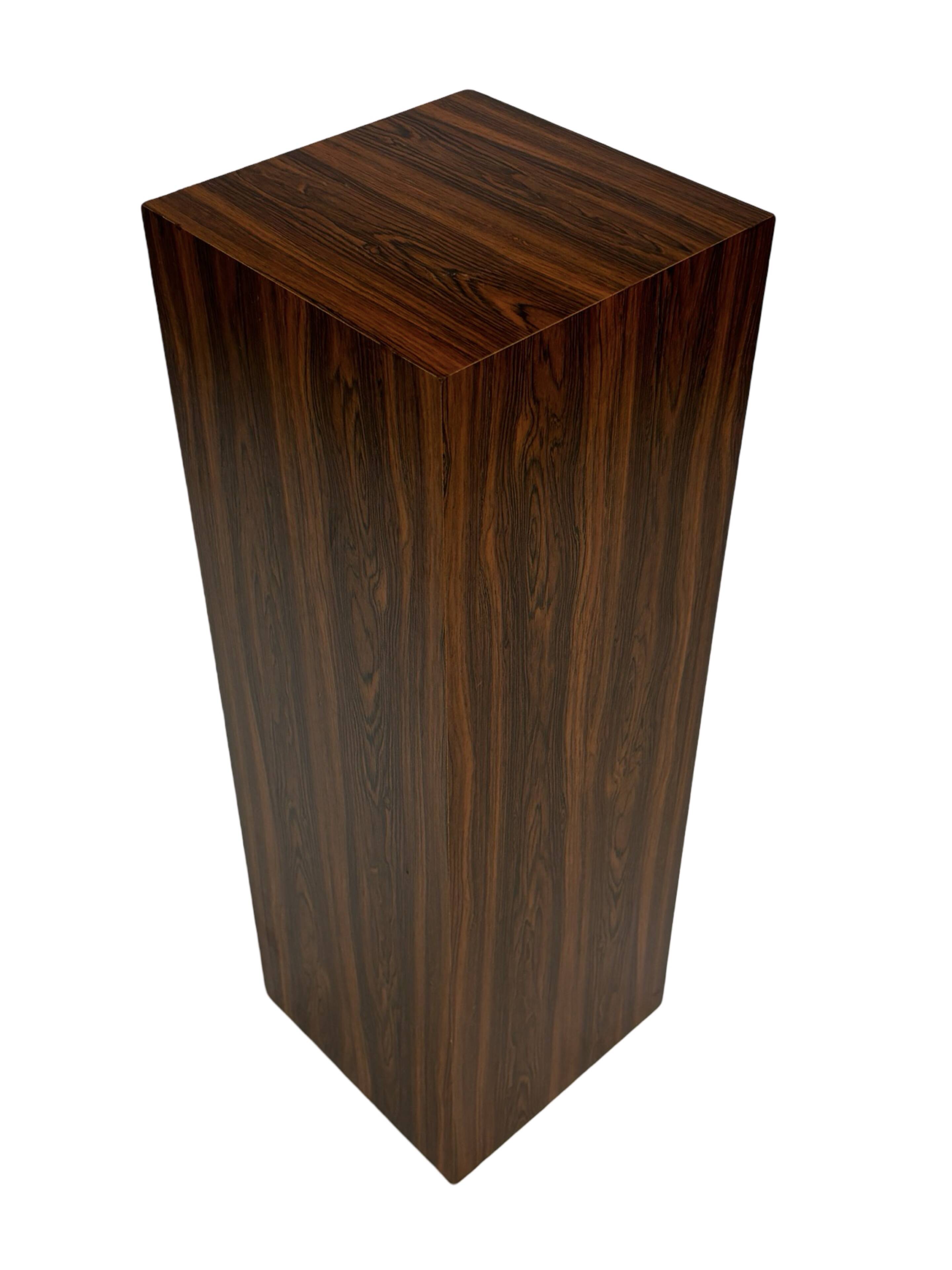 Vintage plant column in rosewood veneer 80s design