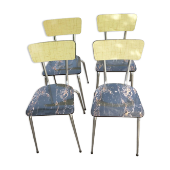 4 Formica chairs and chrome legs