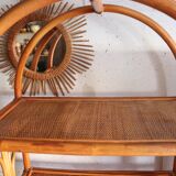 Rattan and vintage bamboo shelf