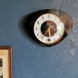Vintage formica clock silent trapezoid wall clock "Black transistor star"