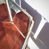 Beveled triptych barber mirror
