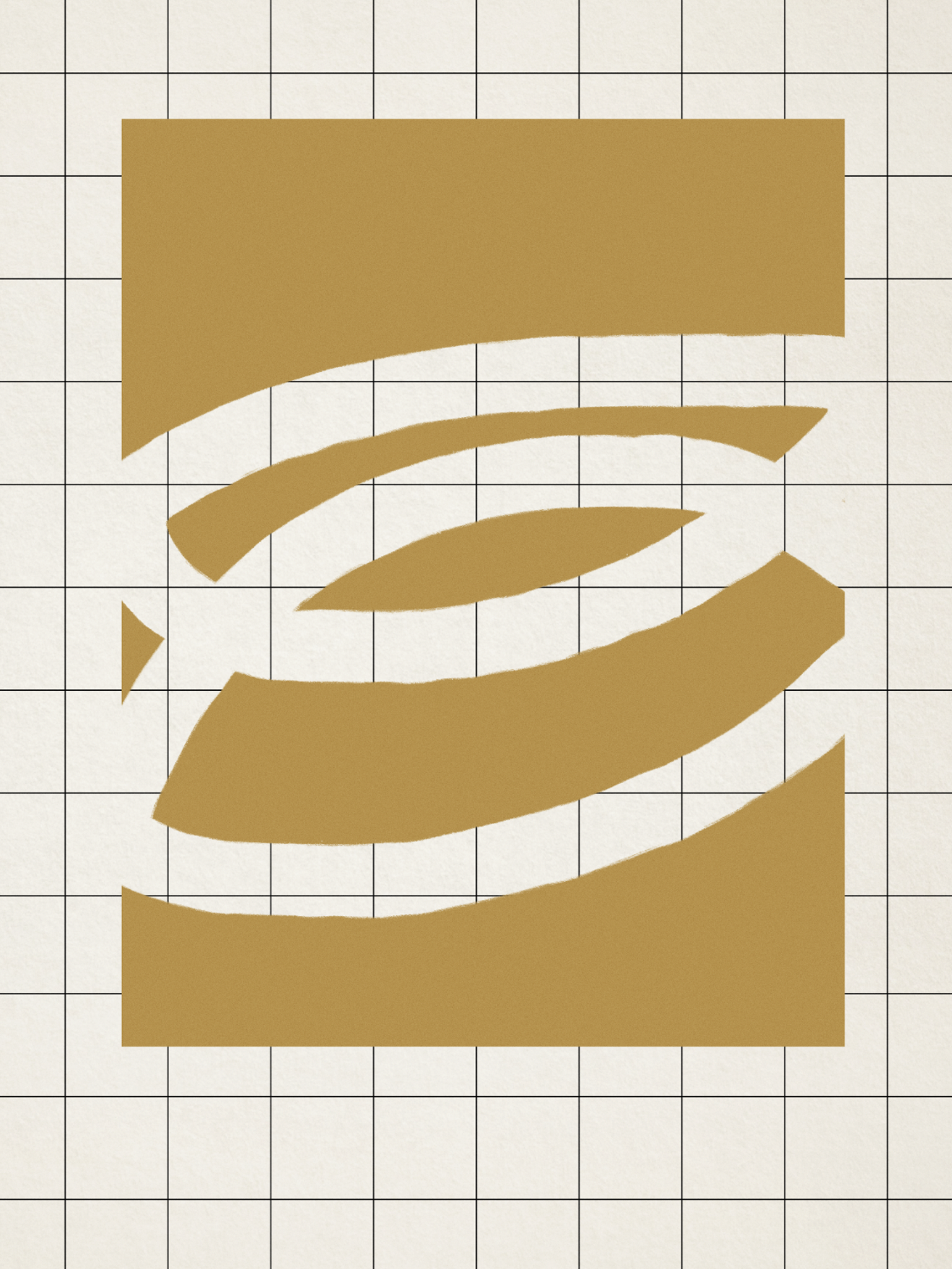 Abstract beige giclee print, 50x70cm