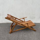Folding bamboo lounge chair from the early 20th century
