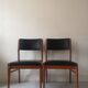 Paire de chaises scandinave, teck et cuir, 1960