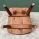 Old Swiss escabelle chair in carved wood