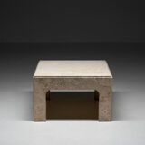 Square coffee table in travertine 1980