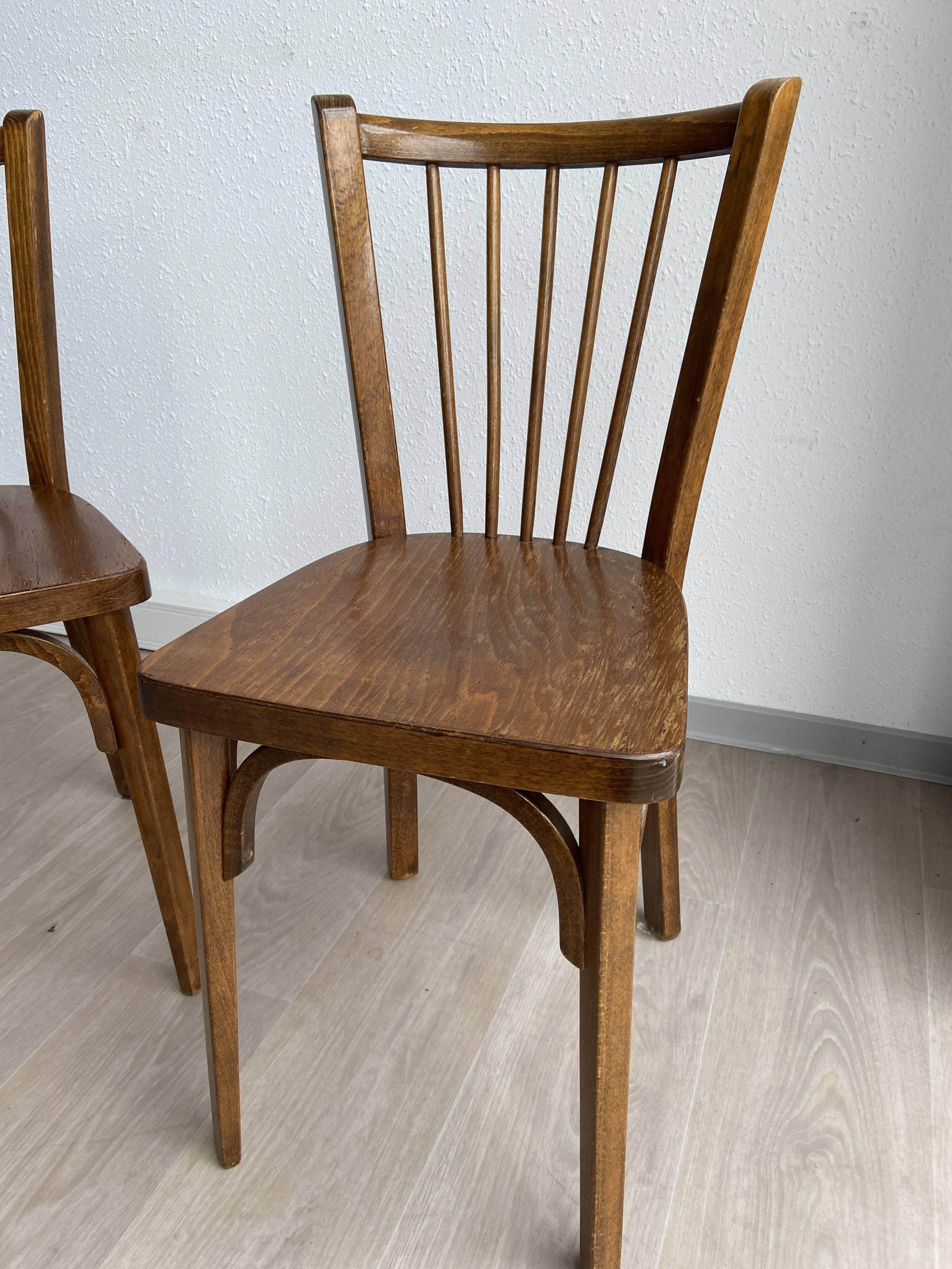 pair of bistro chairs Baumann 60s model Nr 12 Fanett