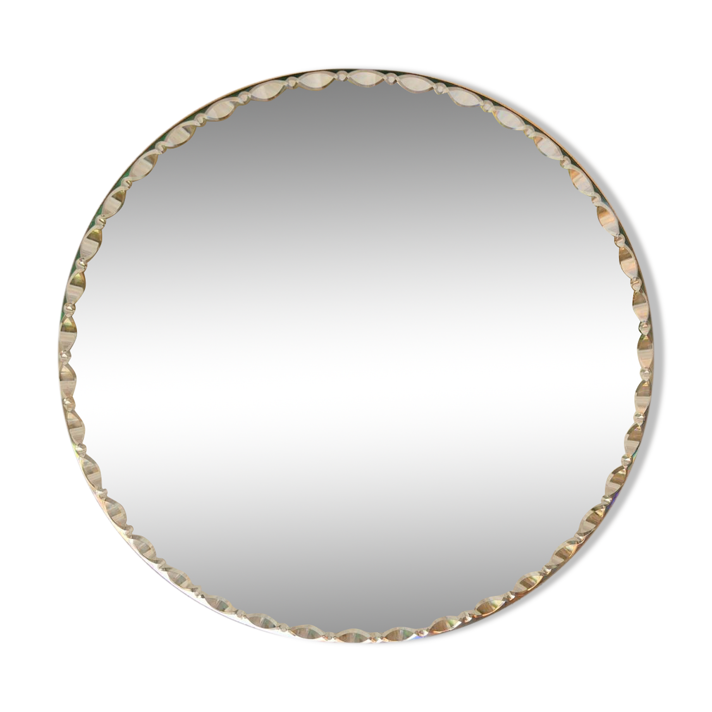 Miroir rond biseauté Art Déco 39cm x 39cm