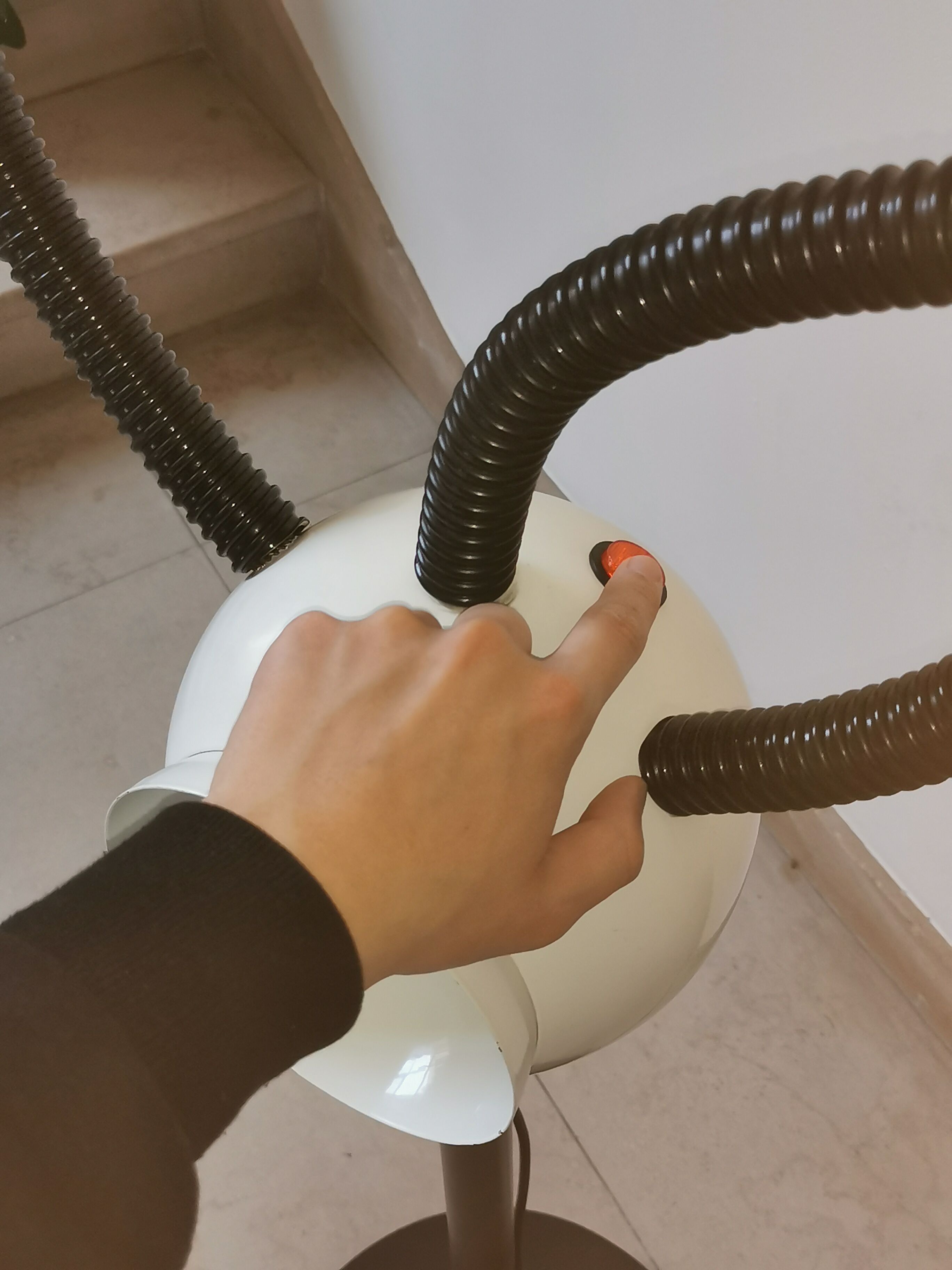 Space age lamp with 4 articulated spots, eyeball, sci-fi, 1970.