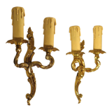 Pair of gilded bronze sconces