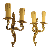 Pair of gilded bronze sconces