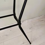 Antique side table made of metal and glass