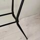 Antique side table in metal and glass